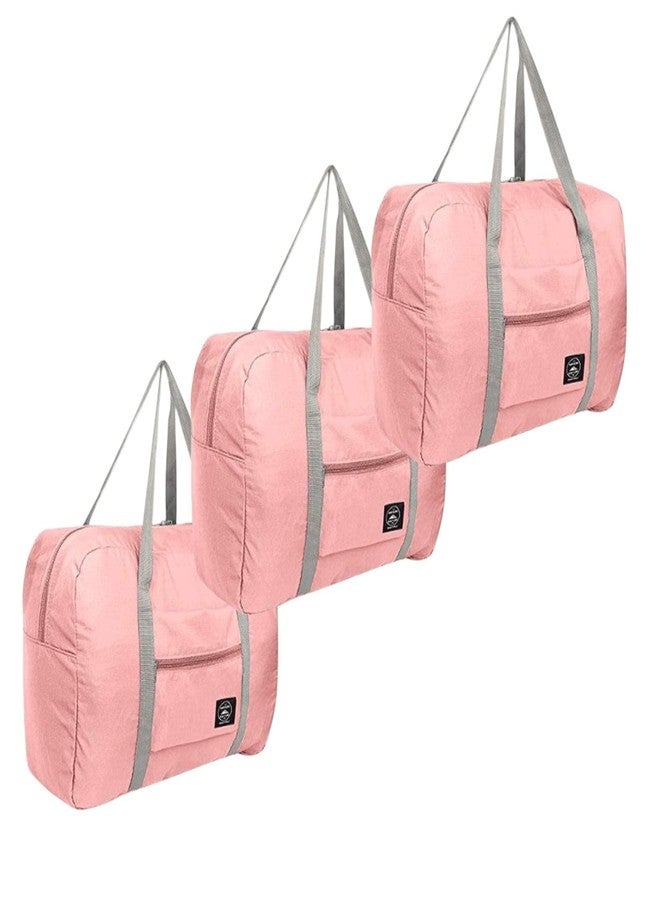 Diskary Travel Foldable Nylon Duffle Tote Bag Portable Waterproof Handbag Folding Sport Weekend Shopping Luggage Bag Gym Sports Bag for Women Girl Multicolor (Pack of-3) - Image 1